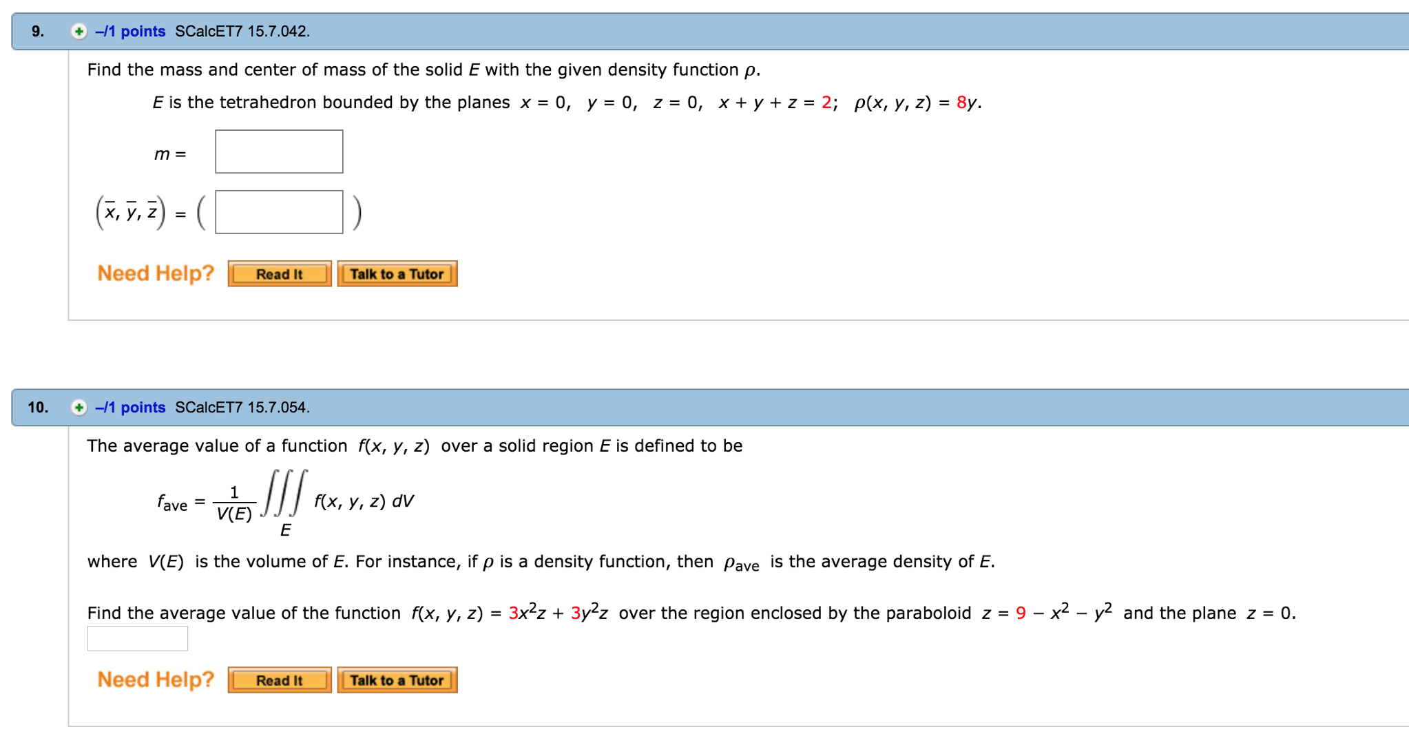 Solved Find The Mass And Center Of Mass Of The Solid E With Chegg Com