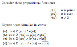 Solved Consider These Propositional Functions P N N Is Chegg Com