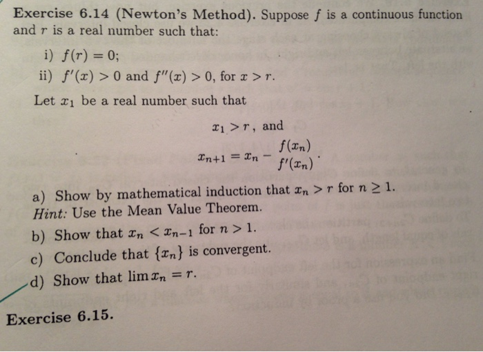 Exercise 6 14 Newton S Method Suppose F Is A Co Chegg Com