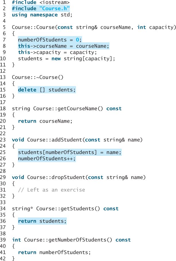 Solved C The Course Class Revise The Course Class Imp Chegg Com