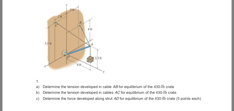 Determine The Tension Developed In Cable AB For Eq ...