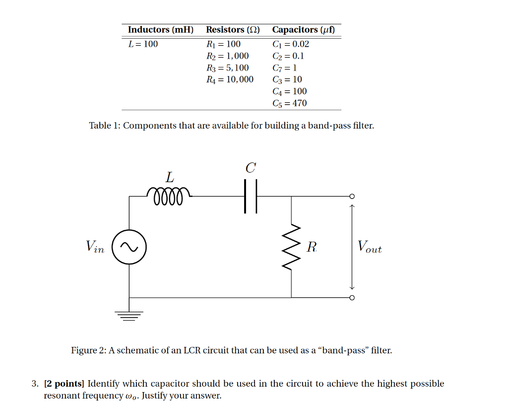 solved table 1 components that are available for buildin