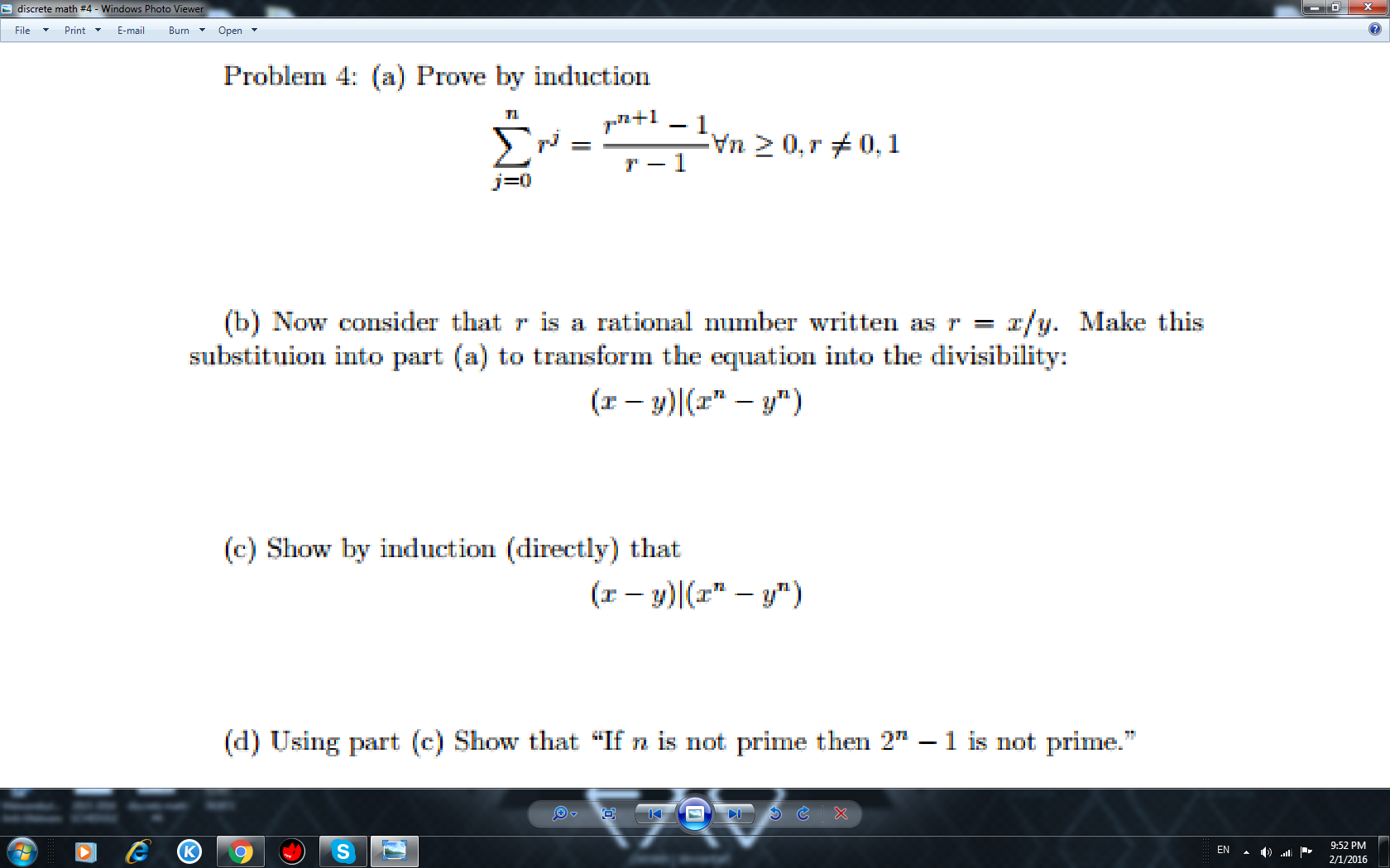 Solved Prove By Induction Summation N J 0 R J R N Chegg Com