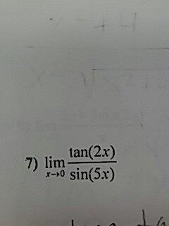Solved Tan 2x 7 Lim Sin 5x Chegg Com