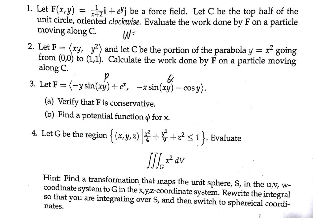 Solved Let F X Y 1 X 2 I E Y J Be A Force Field Le Chegg Com