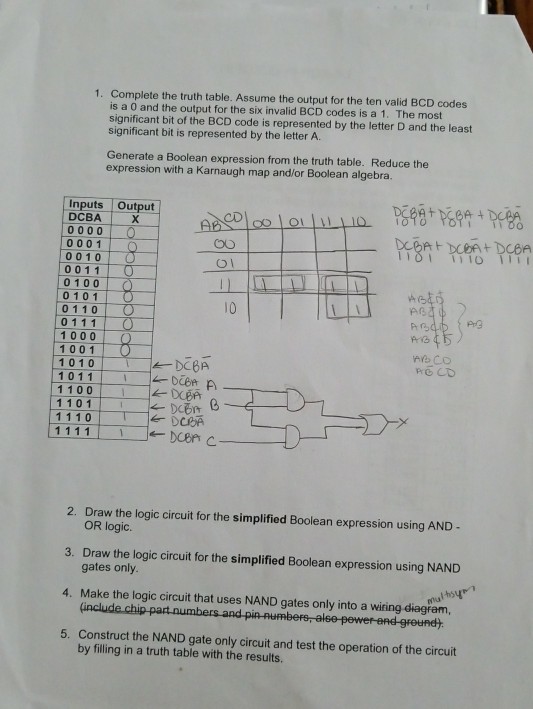 Solved 1 Complete The Truth Table Assume The Output For Chegg Com