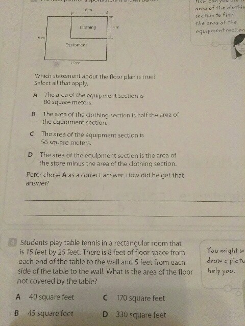 Solved Orea Of The Clothin Section To Find The Area Of Th