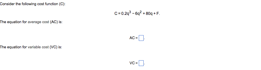 Consider The Following Cost Function C The Chegg Com