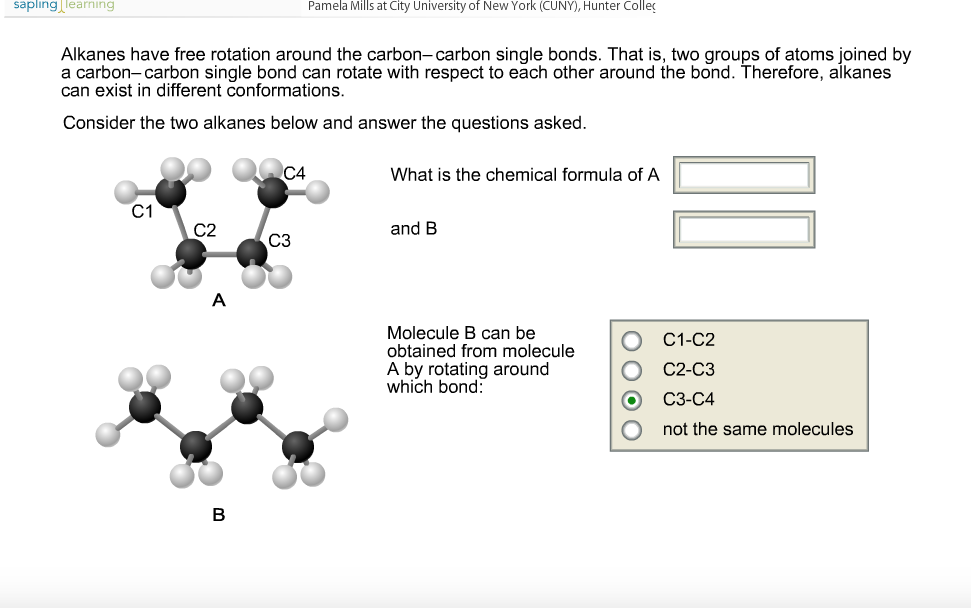 Solved: Alkanes Have Free Rotation Around The Carbon–carbo... | Chegg.com