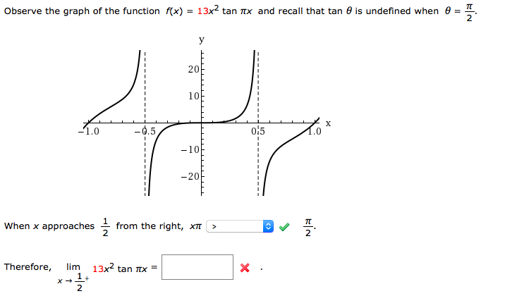Solved Observe The Graph Of The Function F X 13x 2 Tan Pi Chegg Com