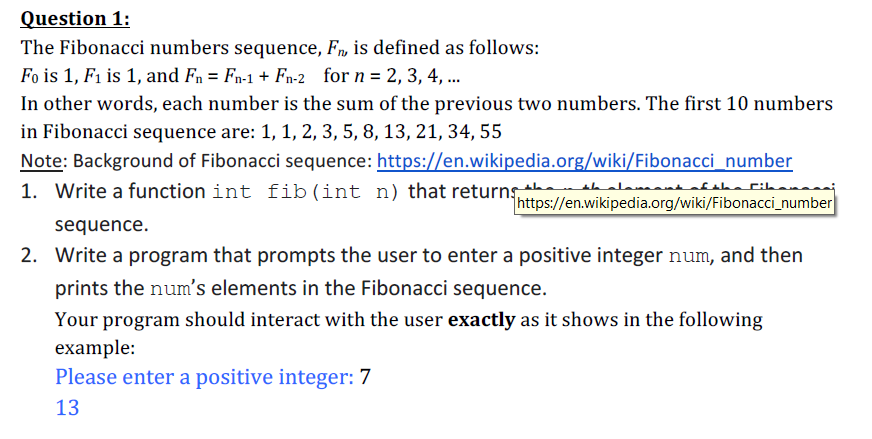 Solved Question 1 The Fibonacci Numbers Sequence Frn I Chegg Com