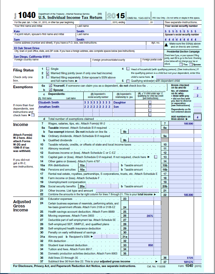 Explain Each Point On The 1040 Form And 1040a Deta