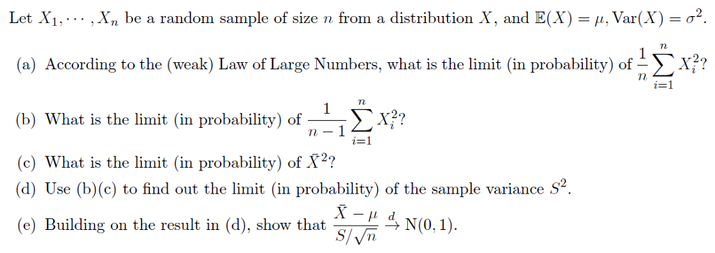 Solved Let Xi Xn Be A Random Sample Of Size N From Chegg Com