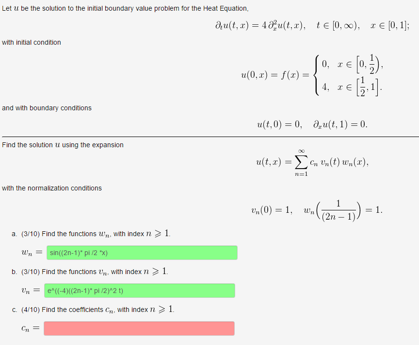 Solved Let U Be The Solution To The Initial Boundary Valu Chegg Com