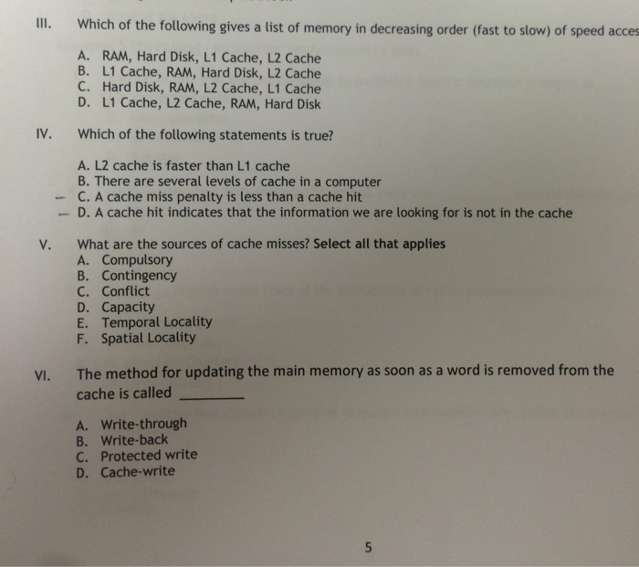 Which of the following gives a list of memory in d