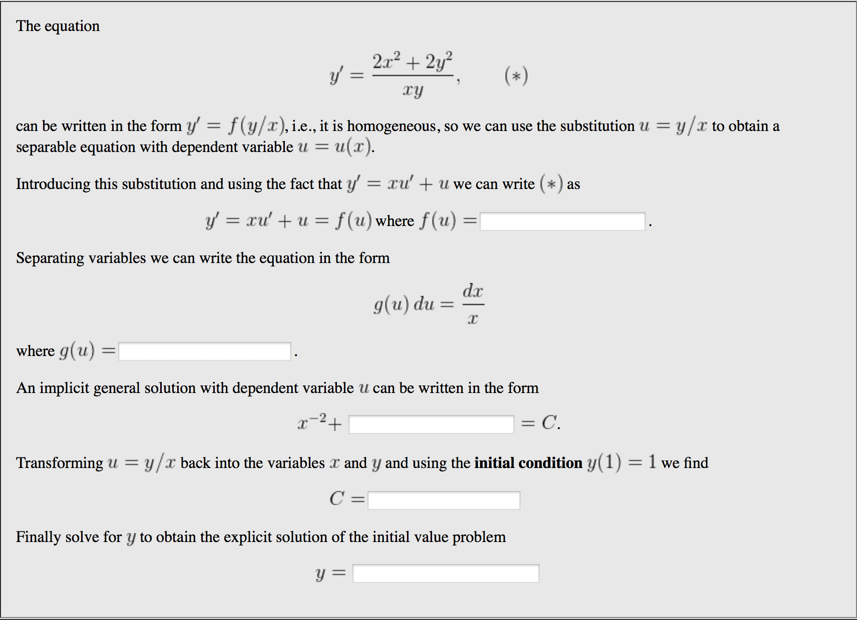 Solved The Equation Can Be Written In The Form I E It Chegg Com