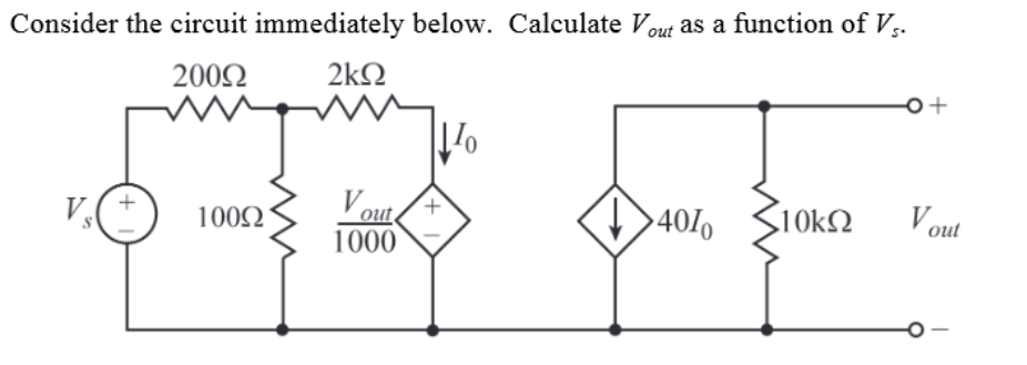 Solved Consider The Circuit Immediately Below Calculate Chegg Com