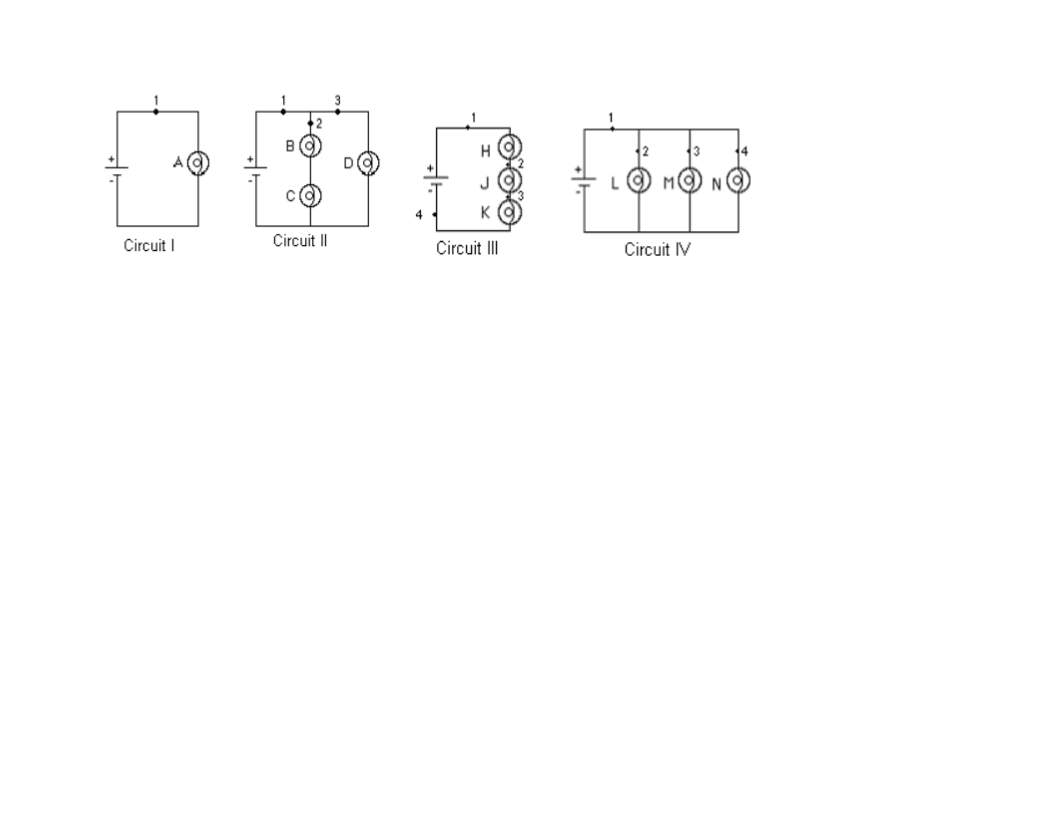 Solved Rank The Brightness Of The Bulbs A B C D H J Chegg Com