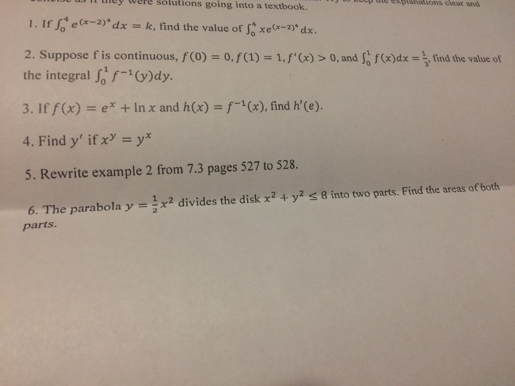 If Integral 4 0 E X 2 4 Dx K Find The Value Of Chegg Com