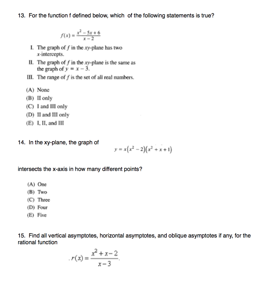 Solved For The Function F Defined Below Which Of The Fol Chegg Com