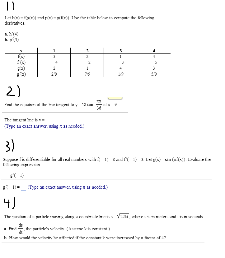 Solved Let H X F G X And P X G F X Use The Tab Chegg Com