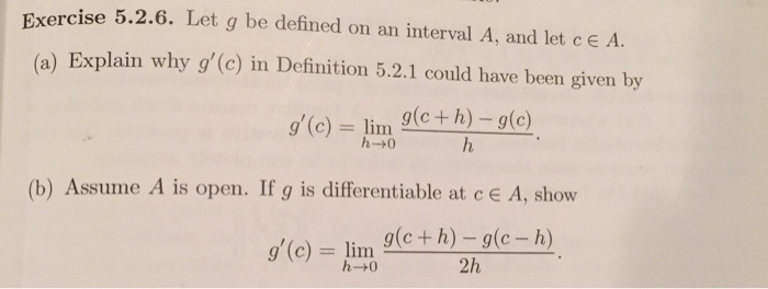 Solved Let G Be Defined On An Interval A And Let C Eleme Chegg Com