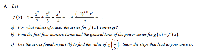 Solved Let F X X X 2 2 X 3 3 X 4 4 1 N 1 Chegg Com