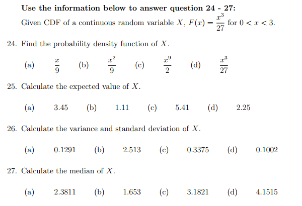 Solved Use The Information Below To Answer Question 24