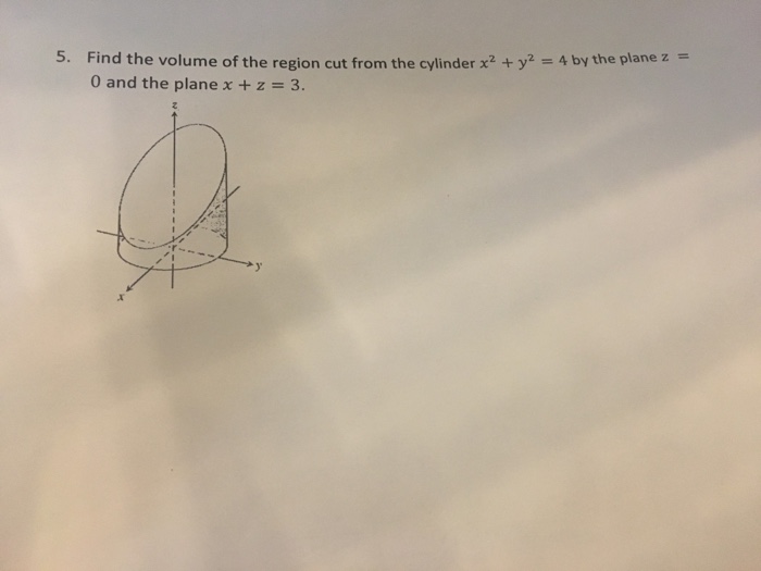 Find The Volume Of The Region Cut From The Cylinder Chegg Com