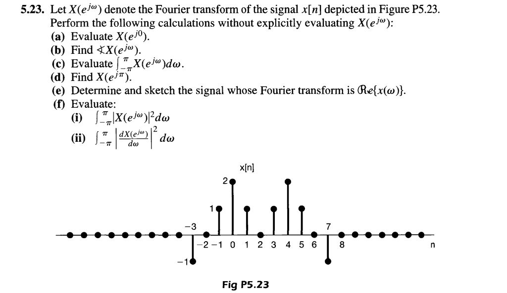 Solved 5 23 Let X E Denote The Fourier Transform Of T Chegg Com