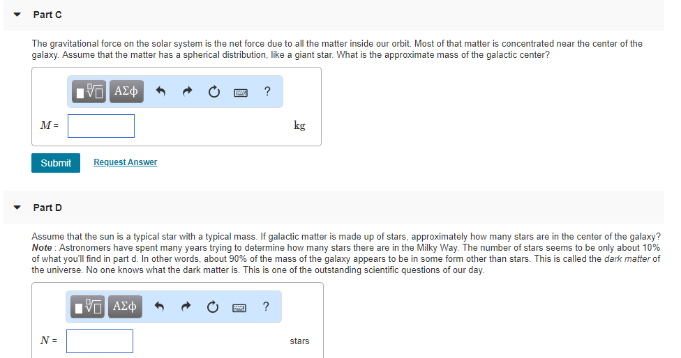 Solved Part A The Solar System Is 25000 Light Years From