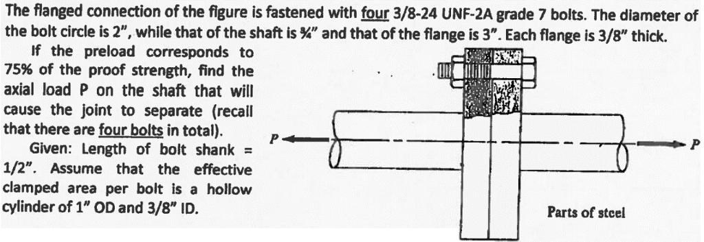 The Flanged Connection Of The Figure Is Fastened W Chegg Com