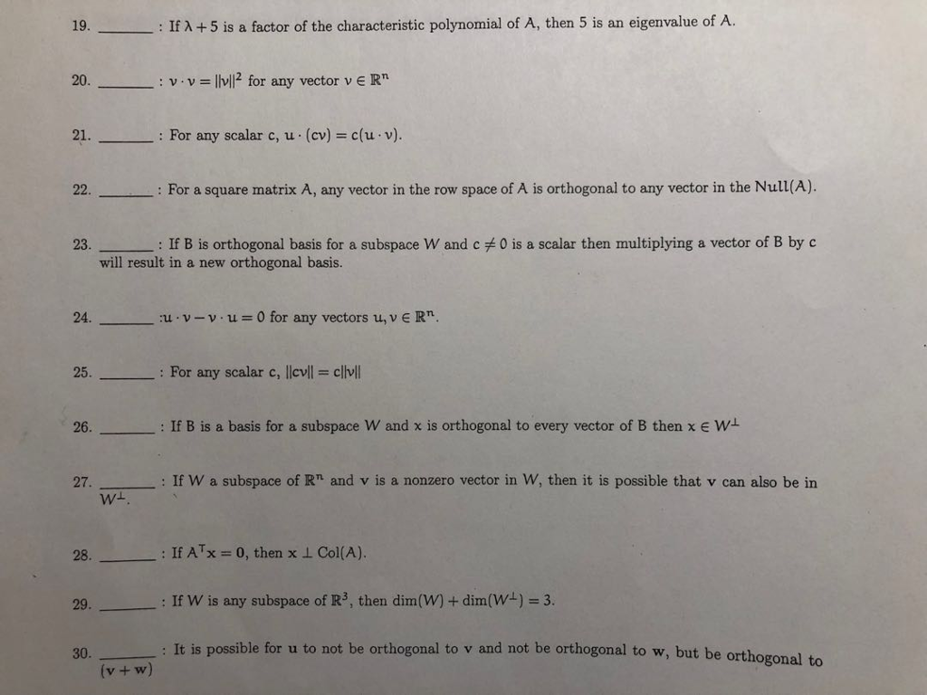 Solved 19 If L 5 Is A Factor Of The Characteristic Chegg Com