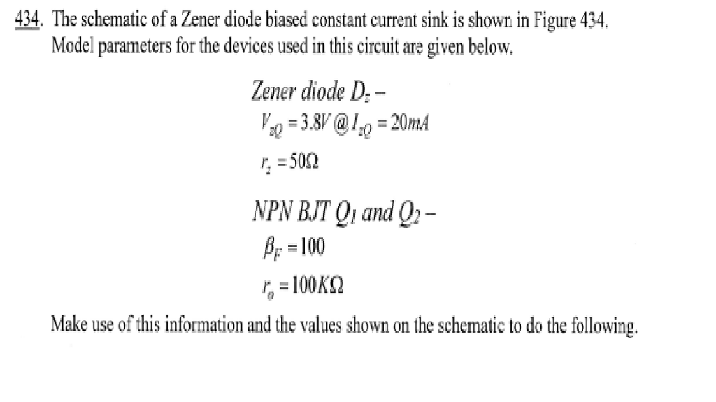 434 The Schematic Of A Zener Diode Biased Constan