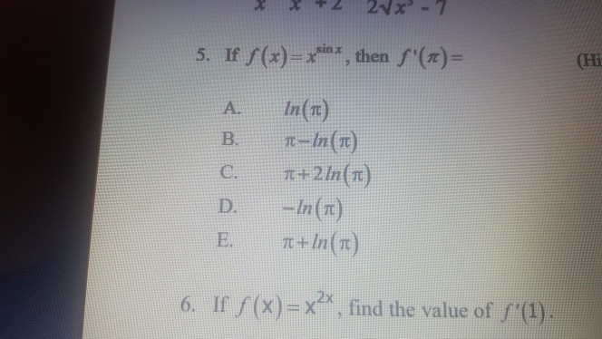 Solved 5 If Then Hi A In N Bt In C P 21n N Chegg Com