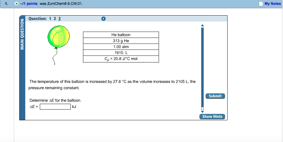 Solved 1 11 Points Was Zumchem8 6 Cw 01 My Notes Questi Chegg Com