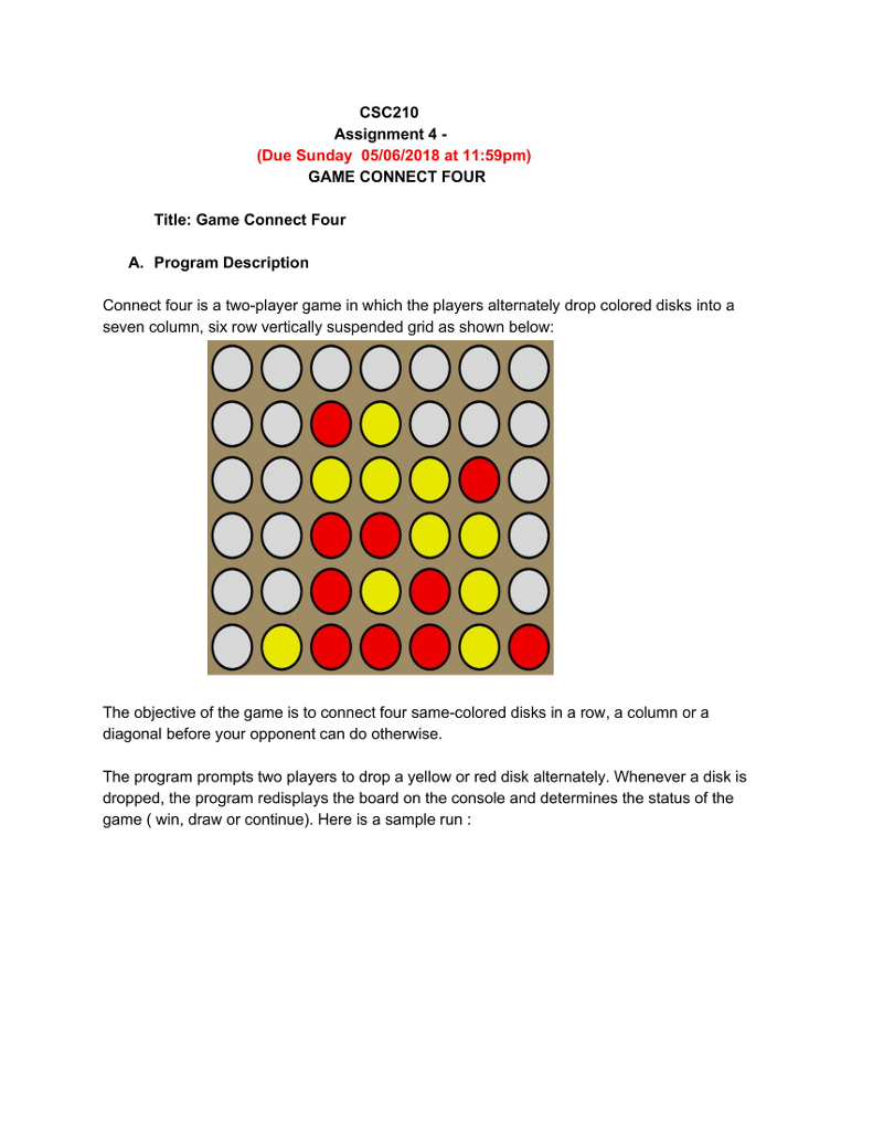 Connect Four Template