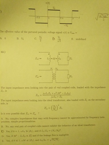 Solved The Effective Tolue Of The Pictured Periodio Volta Chegg Com