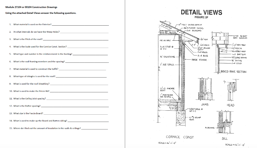 Solved Module 27104 Or 00104 Construction Drawings Detail