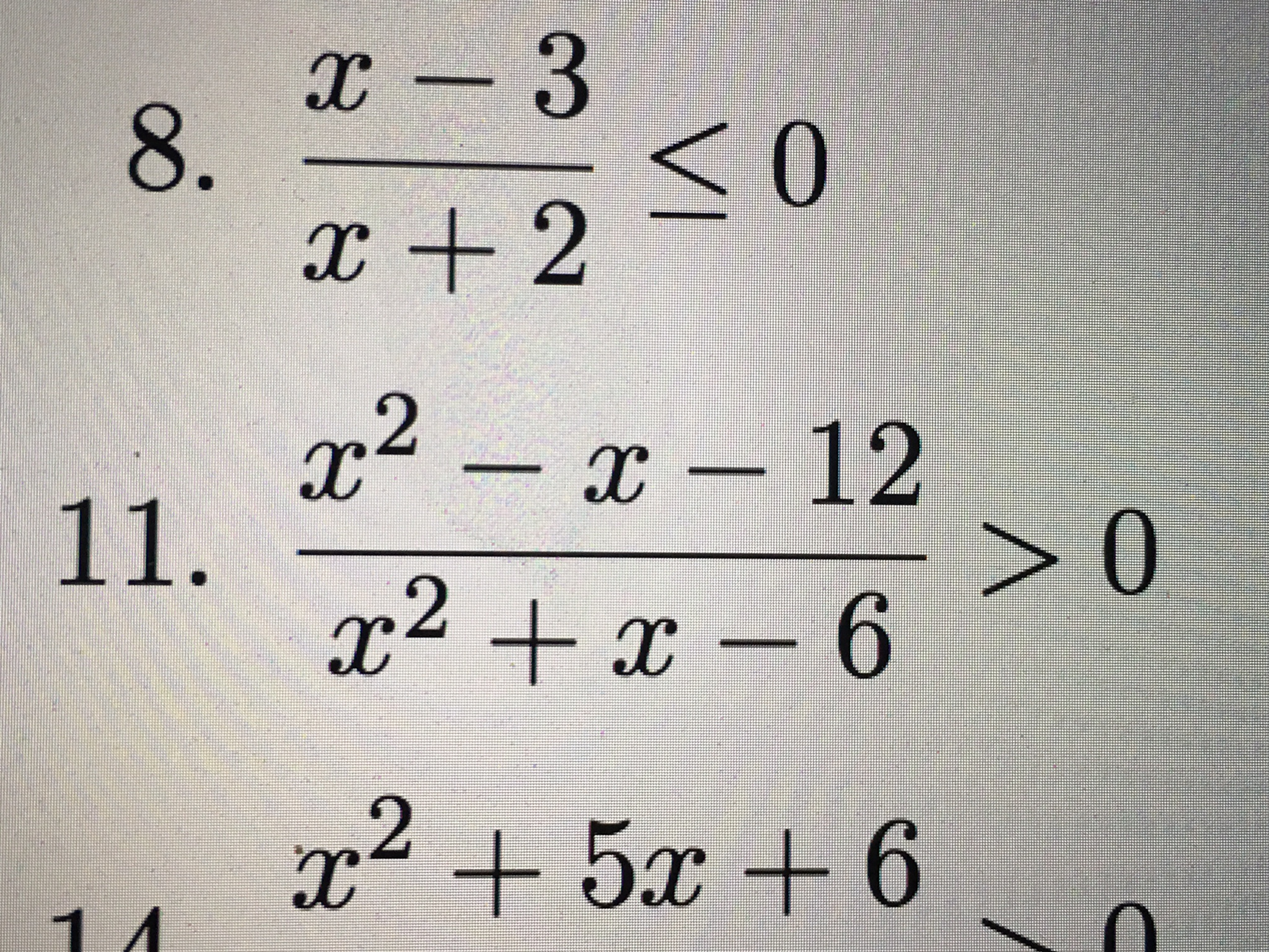 Solved Question 11 Solve The Rational Inequality Expres Chegg Com