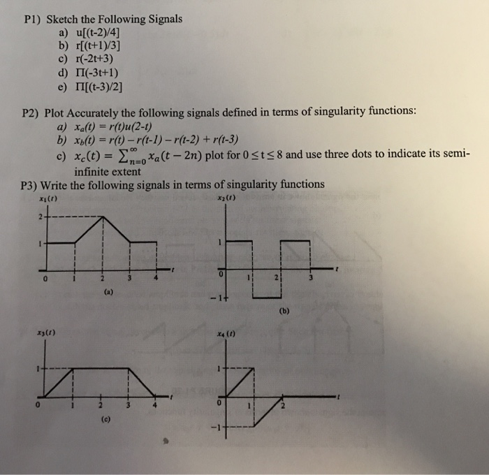 Solved Sketch The Following Signals U T 2 4 R T 1 3 Chegg Com