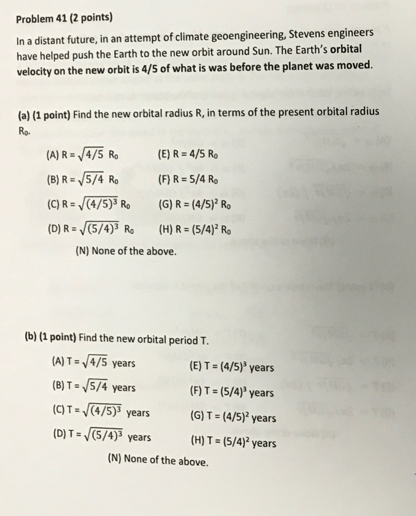 Solved Problem 41 2 Points In A Distant Future In An A Chegg Com