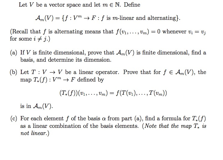 Let V Be A Vector Space And Let M E N Define Am Chegg Com