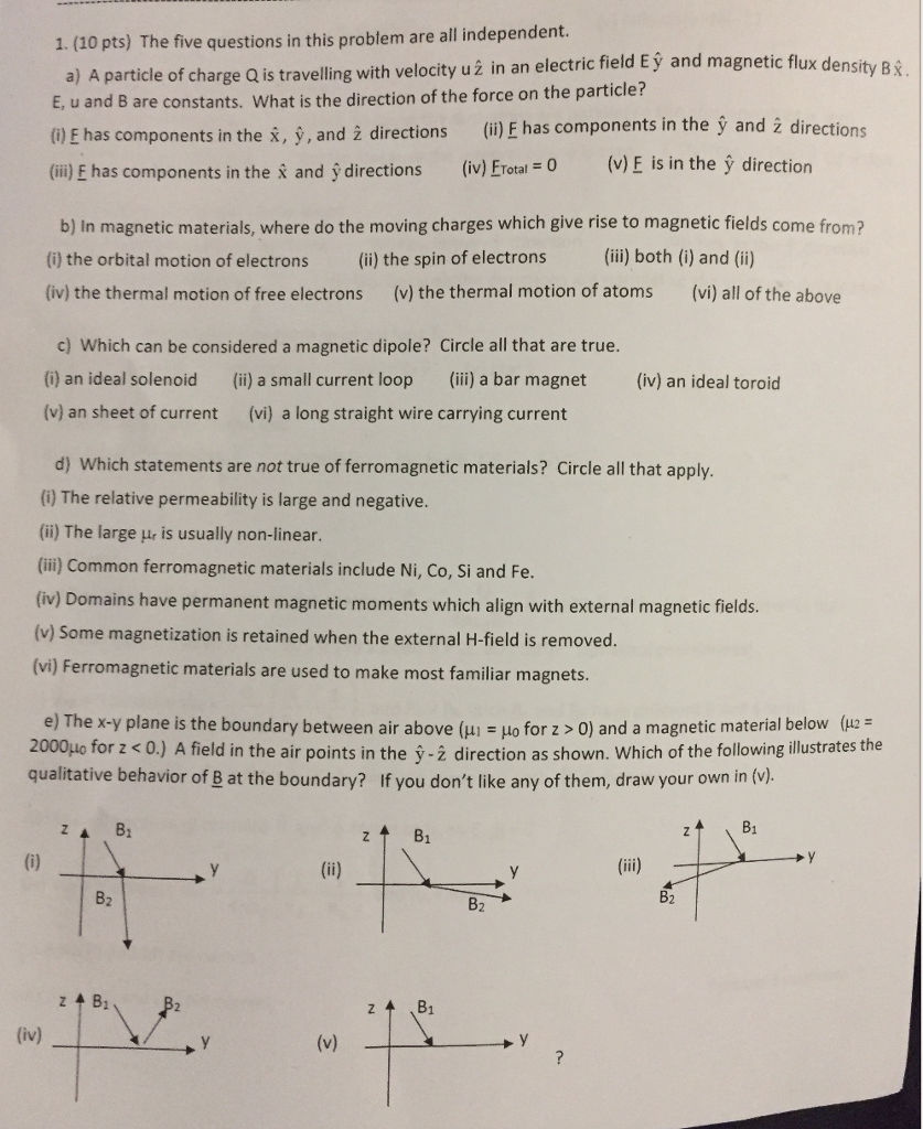 Solved A Particle Of Charge Q Is Travelling With Velocity U Chegg Com