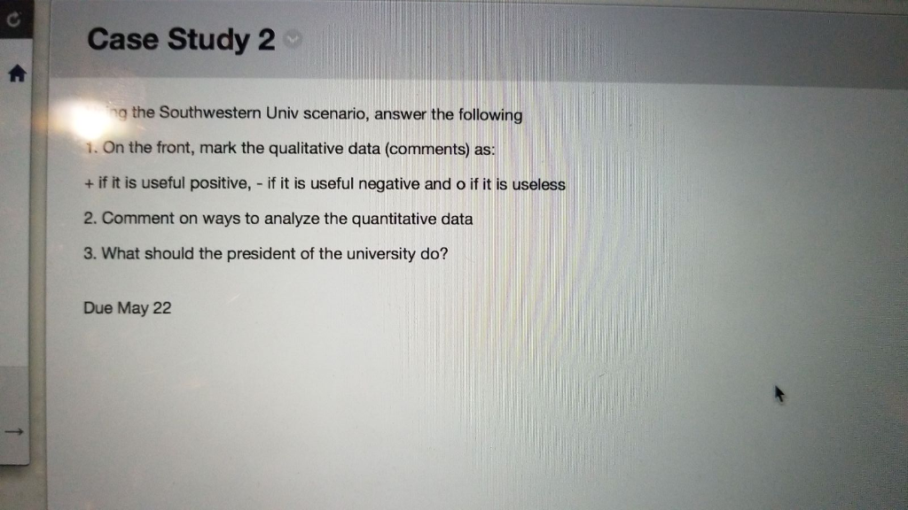 Solved: Study Ans Univ 2 ... The Scenario, Southwestern Case G