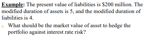 Solved Example The Present Value Of Liabilities Is 200 Chegg Com