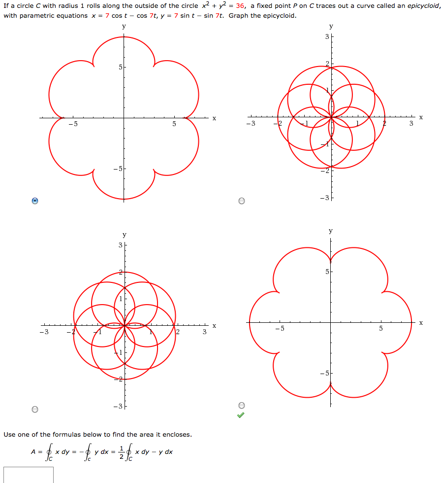 Solved If A Circle C With Radius 1 Rolls Along The Outsid Chegg Com