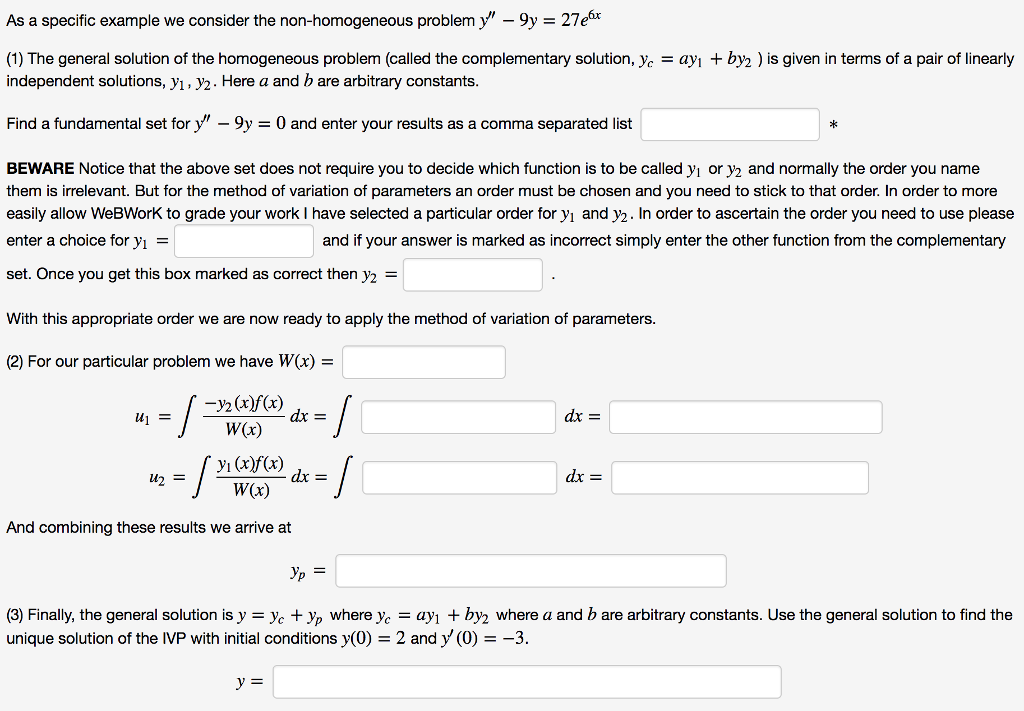 Solved In General For A Non Homogeneous Problem Y P X Y Chegg Com