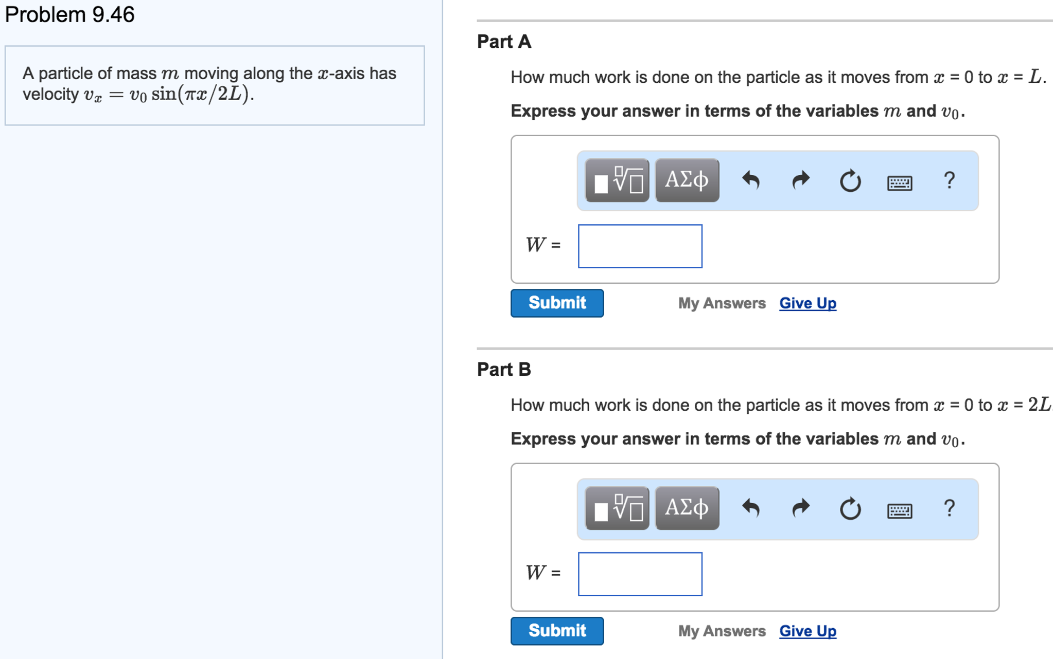 Solved A Particle Of Mass M Moving Along The X Axis Has V Chegg Com