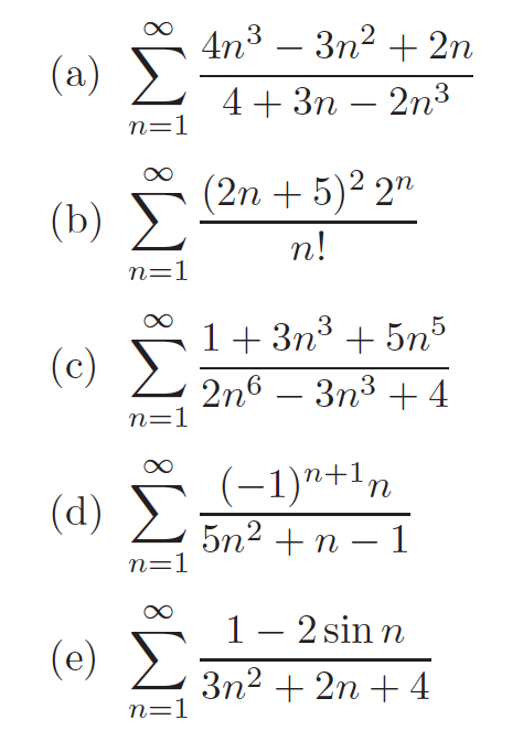 Solved Determine Which Of The Following Series Are Chegg Com